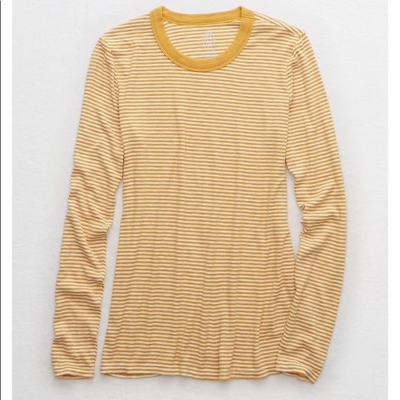Aerie Real Soft Long Sleeved Ribbed Tee 